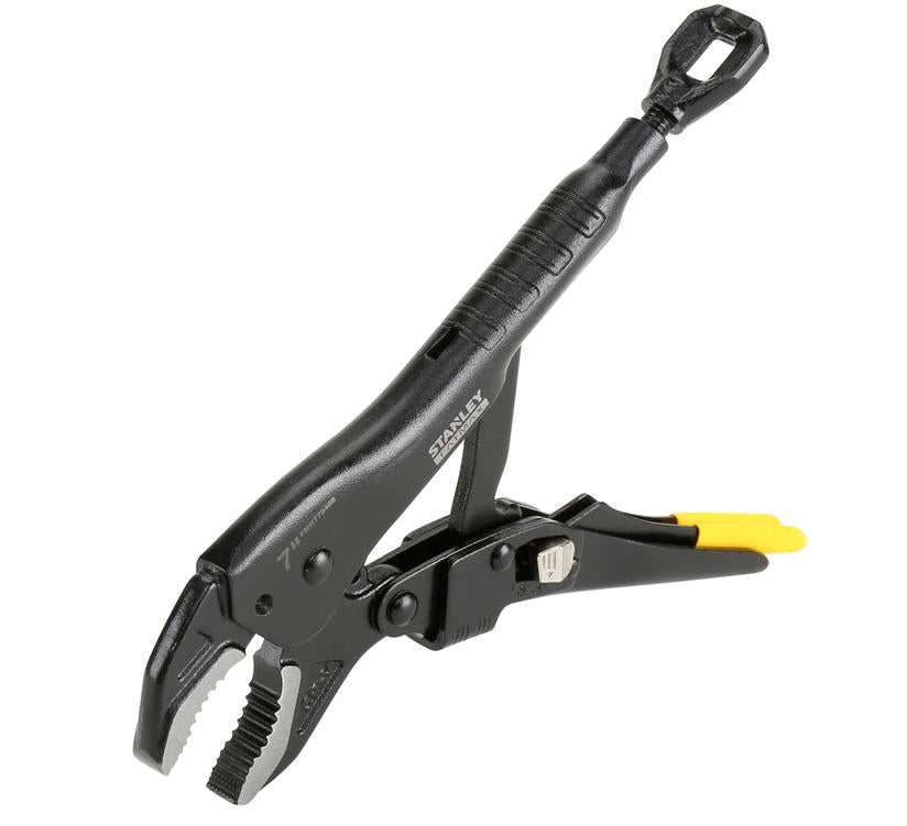 STANLEY FATMAX Mordaza boca curva 250 mm, liberación con una sola mano, acero de alto rendimiento, resistente a la corrosión, mecanismo Trulock, apriete potente, FMHT0-74886