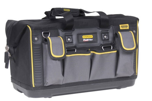 STANLEY FATMAX Bolsa Gran Abertura, Estructura Voluminosa, Almacenamiento Vertical, Correa Ajustable, Asa de Goma, Resistente al Agua y Polvo, FMST1-71180