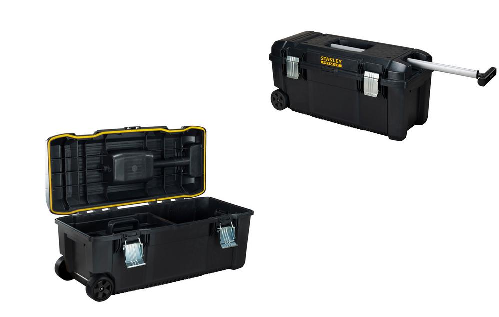 STANLEY FATMAX Caja de Herramientas 71cm con Ruedas y Asa Telescópica, Cierres Metálicos, Protección IP54, Ranura en V, Bandeja Interior, Empuñaduras Ergonómicas, FMST1-75761