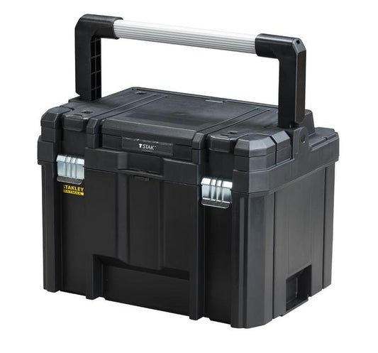 STANLEY FATMAX Caja de Herramientas Profunda PRO-STACK VII, Asa Larga de aluminio, Cierres Metálicos, Bandeja Extraíble, Volumen Extragrande, Apilable, FMST1-75796