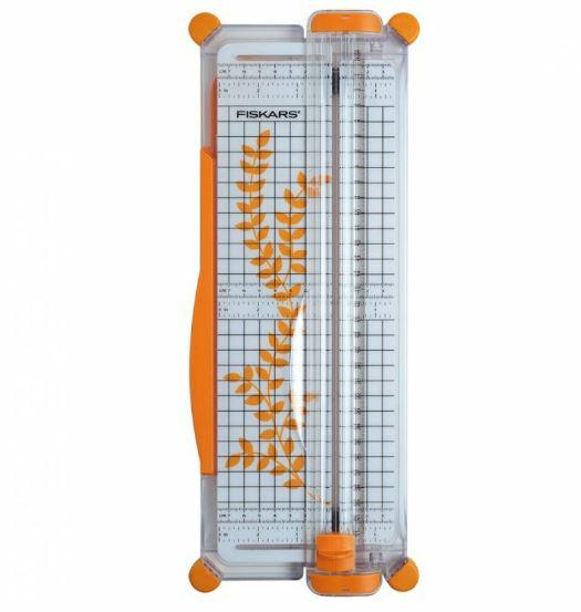 Fiskars Cizalla para papel portátil, A4, Con guía de la línea de corte, 1003916