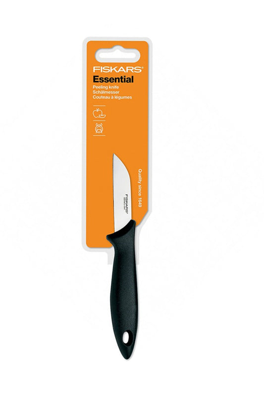 Fiskars Cuchillo pelador, Color Negro/Plata, Longitud total 18,4 cm, 1023780