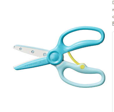 Fiskars Tijeras para niños, A partir de 3 años, Para aprender a cortar, Longitud: 13 cm, Hojas de metal con recubrimiento de plástico/mangos de plástico, Azul-verde, Training, 1064068