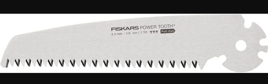 Fiskars Hoja de recambio para la sierra plegable Plus SW68, Para troncos y ramas gruesas, Hoja afilada Power Tooth, Dentado grueso, Longitud de la hoja: 15 cm, 1067554
