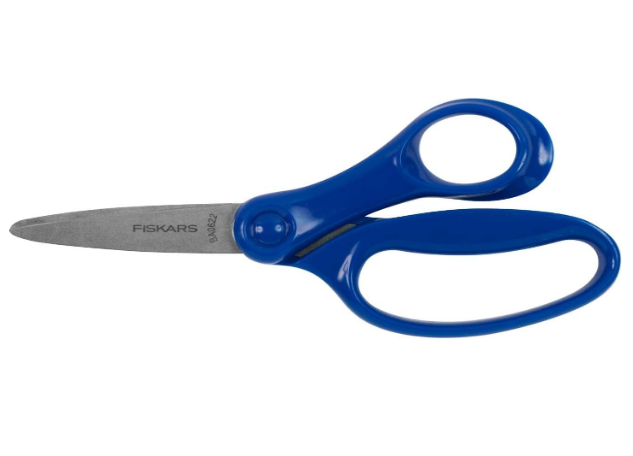 Fiskars Tijeras infantiles, Tijeras para niños grandes de 8 a 11 años, para diestros, Longitud: 15 cm, Azul, 1067849