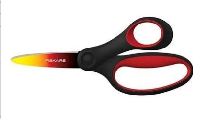 Fiskars Tijeras infantiles, Tijeras para niños grandes de 8 a 11 años, Para diestros, SoftGrip, Longitud: 15 cm, Color degradado, Rojo, 1067853
