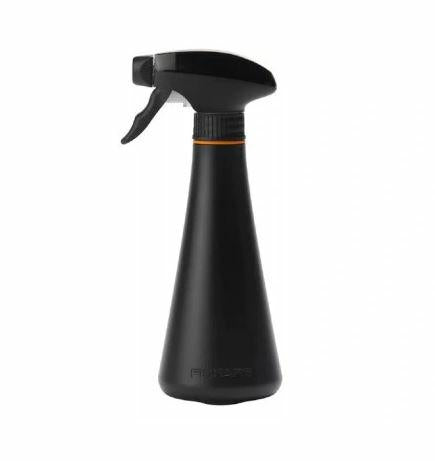 Fiskars Rociador para plantas Botella rociadora de 0,3 litros para regar plantas delicadas y limpiar hojas grandes, Altura: 20,5 cm, Resina, Color: Negro/Naranja, 1071306