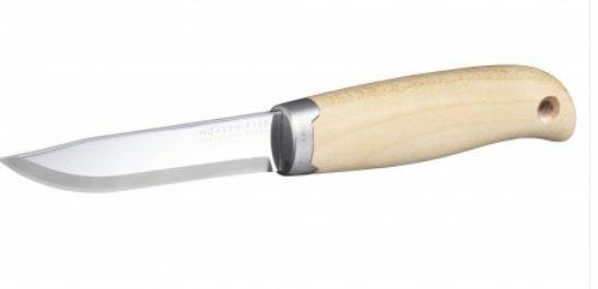 Fiskars Norden 1072090 - Cuchillo para exteriores (incluye alimentador, longitud de la hoja: 98 mm, longitud total: 21,5 cm, acero inoxidable/madera de abedul con certificado FSC)