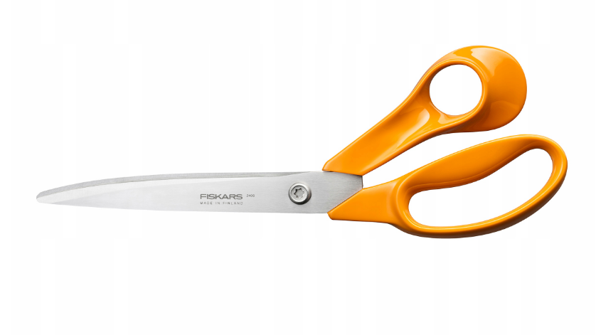 Fiskars Tijeras de jardinería universales grandes Classic, Para Diestros, Longitud total: 25 cm, Tornillo Torx mejorado y mango más ergonómico, Acero/Plástico, Naranja, 1075039
