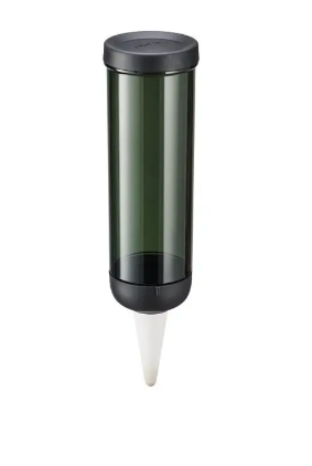 Fiskars Dispensador de Agua para Plantas, Urban Plant Care, Para interiores y balcones, 350 ml, Para hasta 5 días de riego continuo, 6,4 x 25 cm, Cerámica/Plástico, Verde Oscuro, 1075380