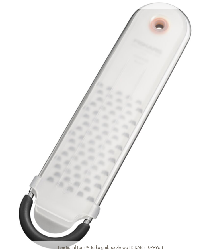 Fiskars Functional Form Rallador grueso, Rallador de verduras para zanahorias y queso blando, Protector de cuchilla, Cuchilla de acero inoxidable/Mango de plástico, Gris/Negro/Naranja, 1079968