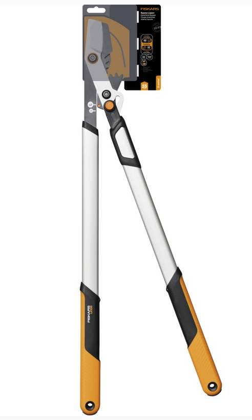 Fiskars X-series DualAction Tijeras de podar Bypass LX108, 2en1 para cortes rápidos o potentes, Cuchillas de acero antiadherente/Mangos ligeros de aluminio con SoftGrip, Negro/Naranja, 1080133