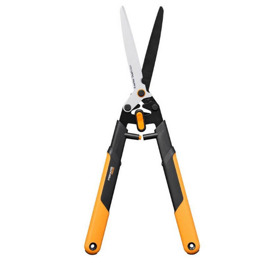 Fiskars X-series DualAction Tijeras cortasetos HSX96, Modo 2en1 para cortes rápidos o potentes, Cuchillas de acero con revestimiento antiadherente/Mangos FiberComp, Negro/Naranja, 1080134