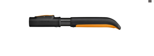 Fiskars OneClick Mango S, Mango corto para cabezales de herramientas de jardín, Cambio sin esfuerzo con un solo clic, Adaptador QuikFit disponible por separado, 29 cm, Negro/Naranja, 1080548