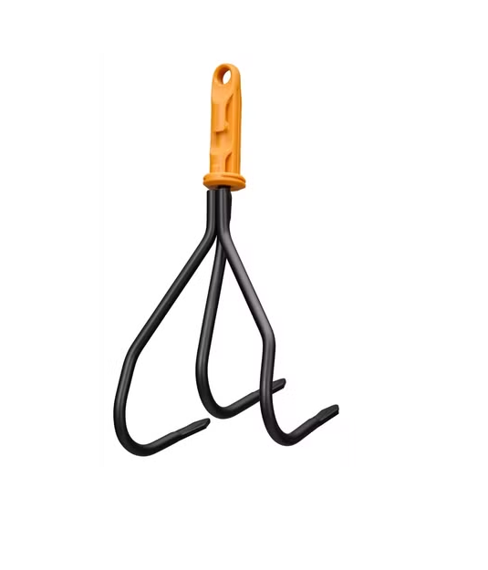 Fiskars OneClick Cultivador, para soltar y airear la Tierra del jardín, Fácil de Cambiar en un Clic, Acero al Carbono, Ancho: 19 cm, Negro/Naranja, 1080684