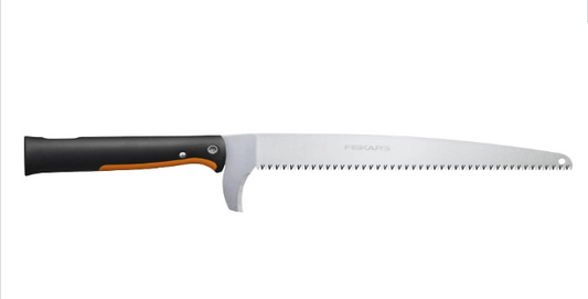 Fiskars OneClick Sierra de Jardín, Accesorio Recto para Cortar Ramas y Troncos, Cambio en 1 Clic, Apto También como Sierra de Mano, Negro y Naranja, 1080691