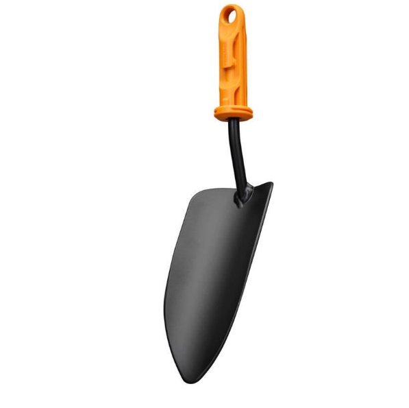 Fiskars OneClick Pala Plantadora, Accesorio para Plantar y Trasplantar, Cambio en 1 Clic, Cabezal Robusto de Acero al Boro, Negro y Naranja, 1080693