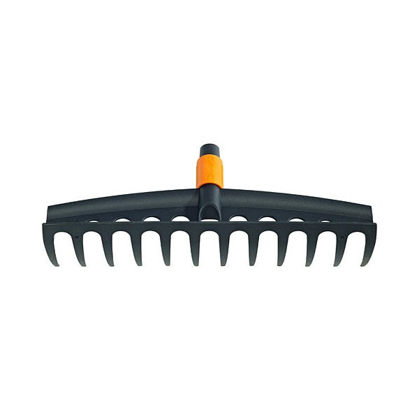 Fiskars Rastrillo universal de 12 dientes, Cabezal de herramienta QuikFit, Largo: 41 cm, Plástico reforzado con fibra de vidrio, Negro/Naranja, QuikFit, 1000643