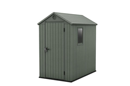 Keter Caseta Jardin Exterior Resina Darwin 4x6,2,2m2,Efecto Madera,Ventana