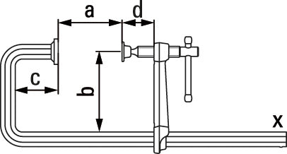 Bessey GU25126ZK -  Tornillo de apriete de acero forjado en U GU25-12-6ZK