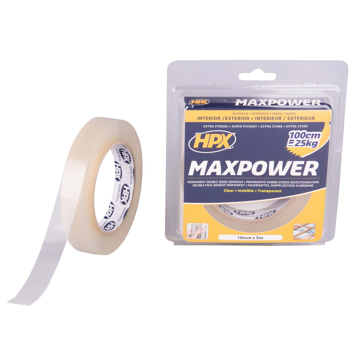 HPX Cinta doble cara Max Power transparente