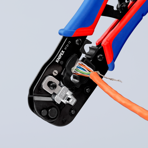 Knipex 97 51 13 - Crimping pliers for Western RJ45 connectors