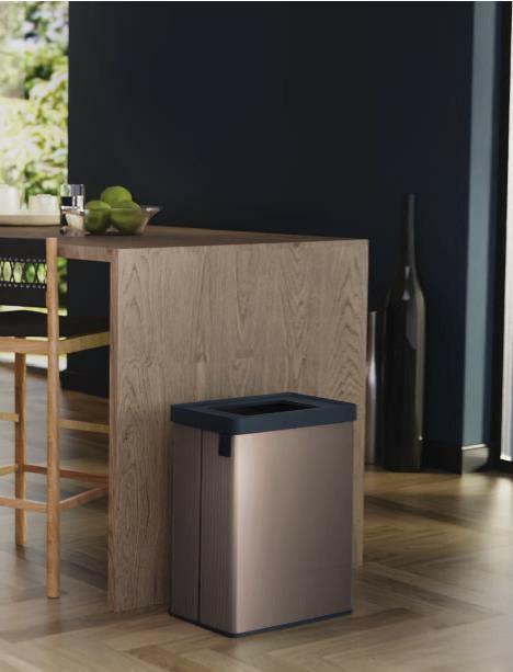 Curver Keter Verto - Cubo de basura de reciclaje con doble compartimento, diseño elegante, reciclable, ideal para baño, salón u oficina, capacidad 54 litros, gris perla