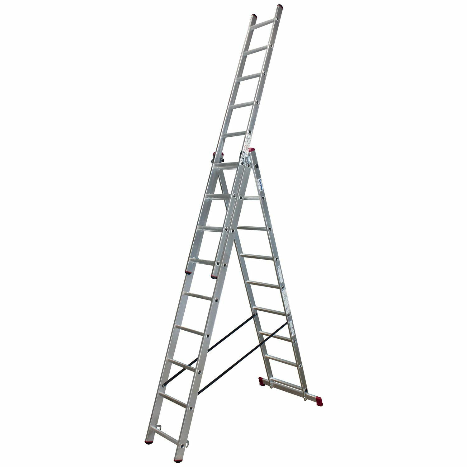 Krause 030405 - Escalera multiusos de aluminio Corda, 3x10 peldaños