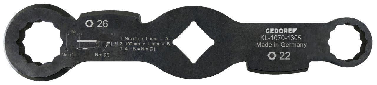 KL-1070-1305 - Llave de doble extremo, 22/26 mm (waf)
