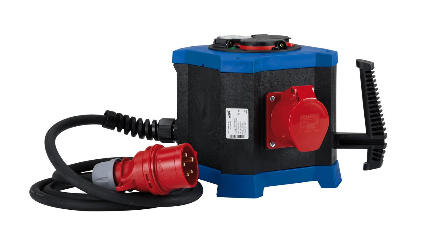 Hedi KVM302016 - Portable power distributor with 3 safety outlets 16 A and 2 three-phase outlets 16 A