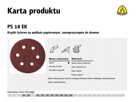 Klingspor 270609 - Disco de lija con velcro PS 18 EK, grano 240, 150 mm, perforación GLS3