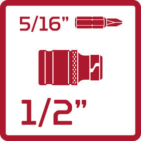 GEDORE red R67100006 - Adapter for 1/2" square x 5/16" hexagonal bits | L=38mm (3300521)