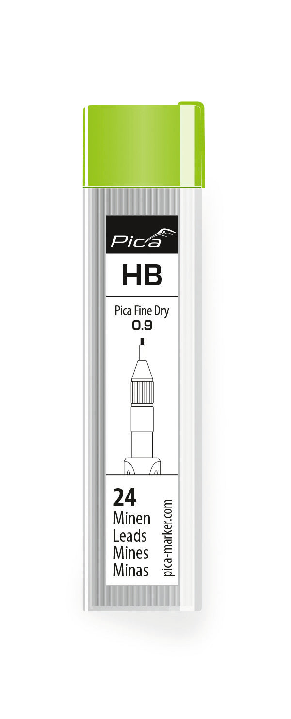 Pica Estuche de 24 minas de grafito 0,9 HB Fine Dry