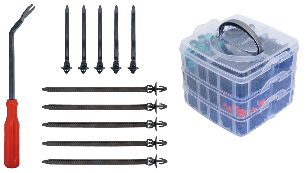 GEDORE Automotive R19002676 - Jeu de 676 clips de retenue avec levier de démontage