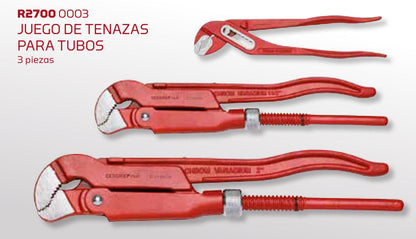 GEDORE red R27000003 - Set of 3 pipe pliers (3300040)