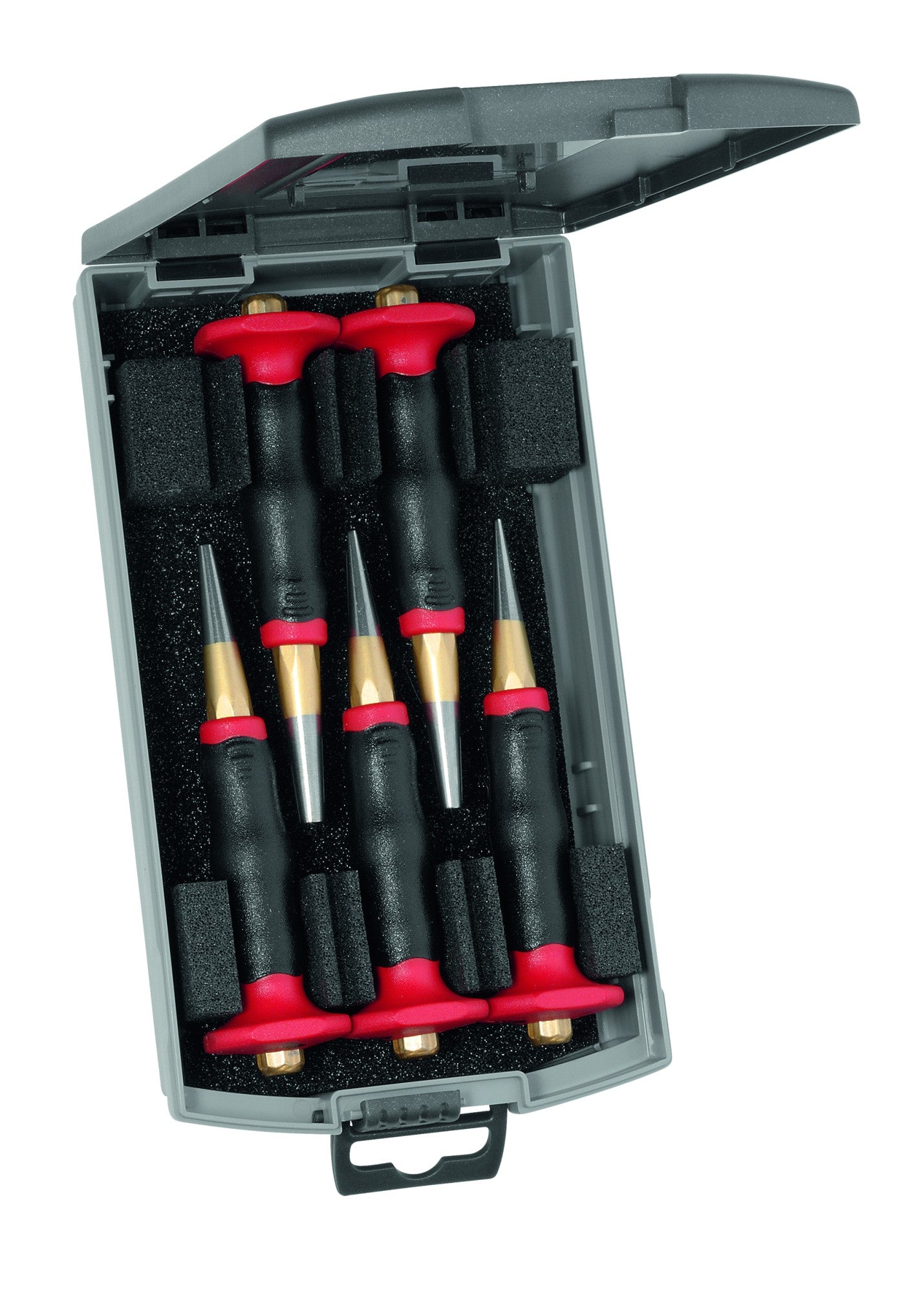 Rennsteig 424 142 0 - Metal case with 5 octagonal conical punches with Rennsteig protective handle