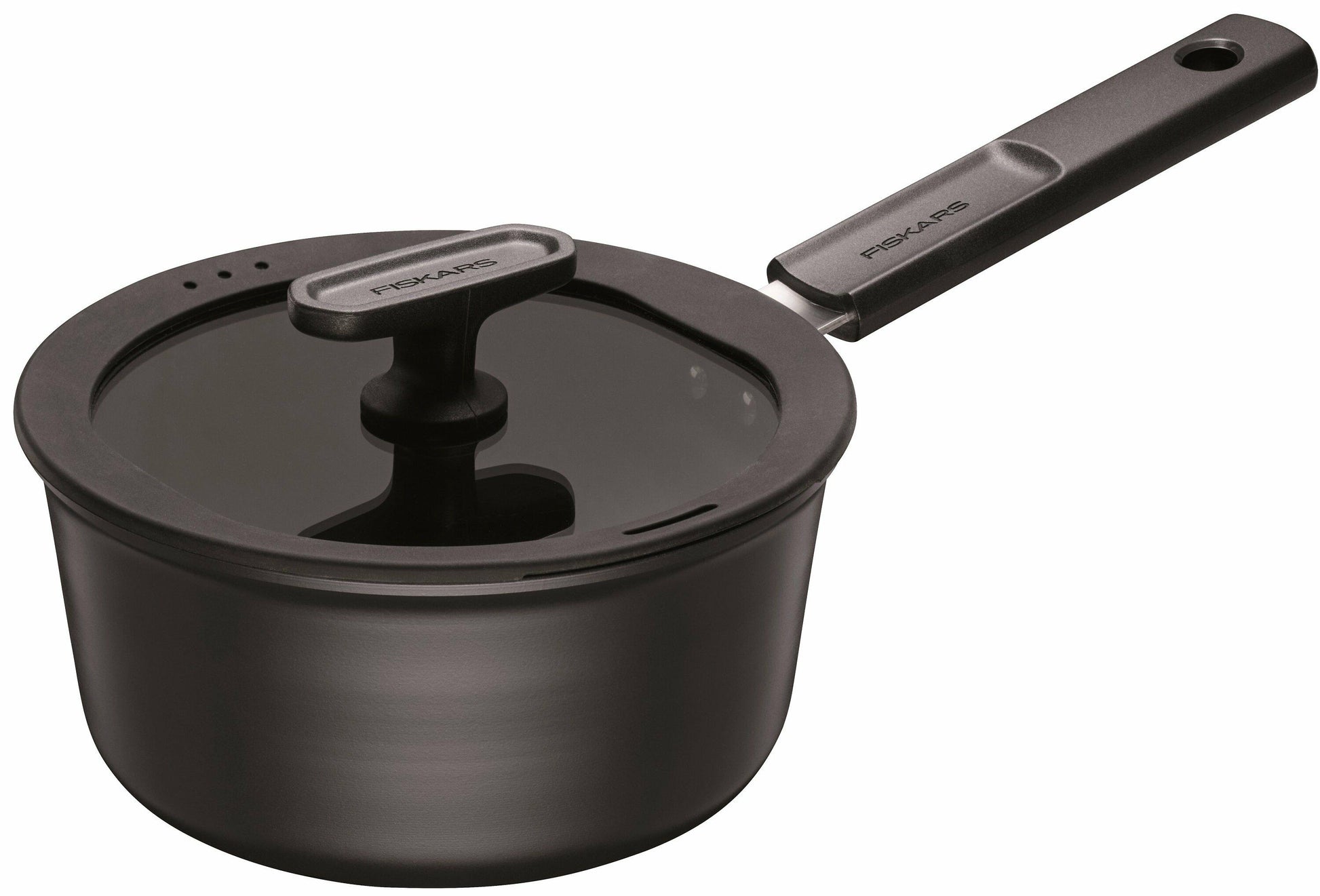 Fiskars Cacerola con Tapa, Hard Face, Capacidad: 2,5 litros, Apto para todas las placas, Aluminio/plástico, Resistente a los arañazos, Recubrimiento antiadherente, 1075525