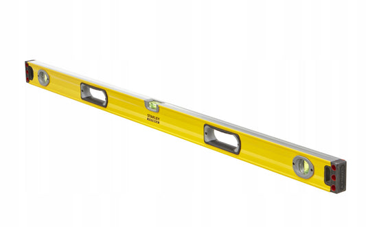 STANLEY Nivel FatMax II 120 cm, cuerpo de aluminio reforzado, 3 burbujas de visibilidad, precisión +/- 0.5mm/m, bases mecanizadas, extremos de caucho, empuñaduras fijas, 1-43-548