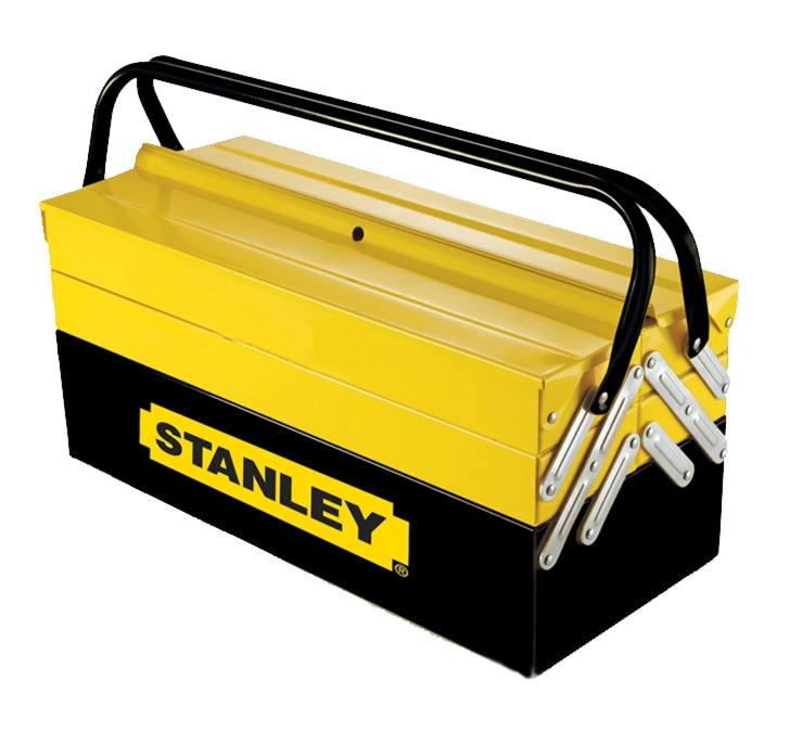 STANLEY - Caja de herramientas metálica de 5 cajones, Gran volumen de almacenamiento, Dos asas con bisagra, Sistema antipinzamiento, Dimensiones: 47.70 x 25.70 x 22.10 cm, 1-94-738