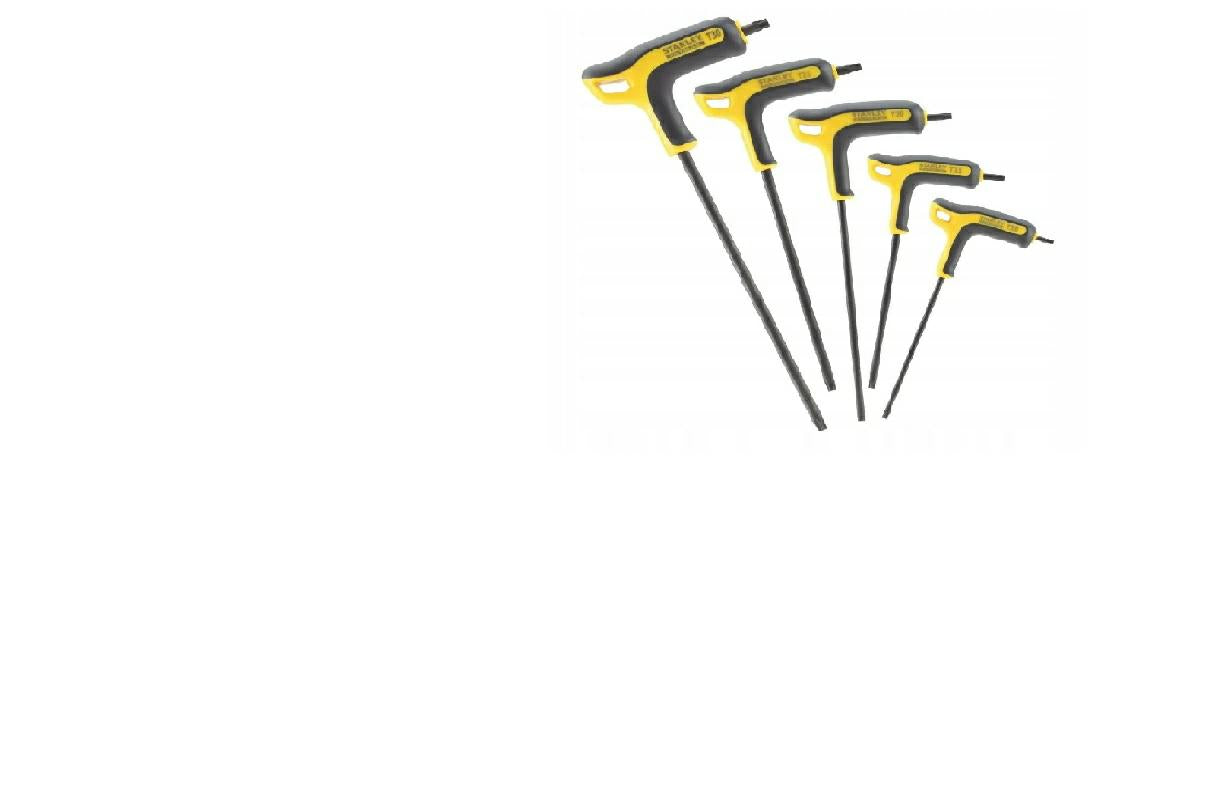 Stanley - FatMax FMHT0-69048 Juego de 5 llaves macho con mango, punta Torx, negro/amarillo