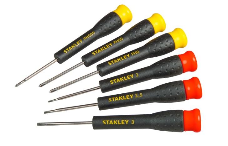 Stanley STHT0-62632 - Juego 6 destornilladores fijos. Planas 2, 2.5 y 3. Phillips: PH000, PH00 y PH0