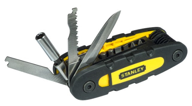 STANLEY Juego de herramientas de 38 piezas mixtas en bolsa blanda, Medidor, Martillo, Puntas de destornillador, Alicates, Nivel, 33x20x16,5cm - STMT0-74101