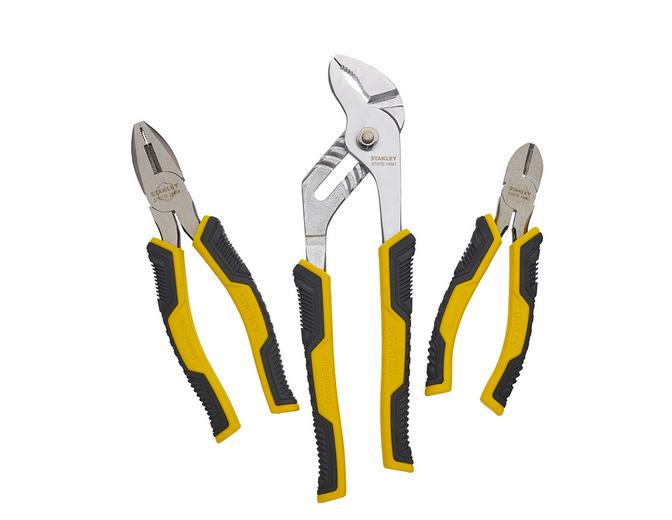 STANLEY STHT0-74471 - Juego de Alicates Control Grip, incluye alicate universal, corte diagonal y cremallera