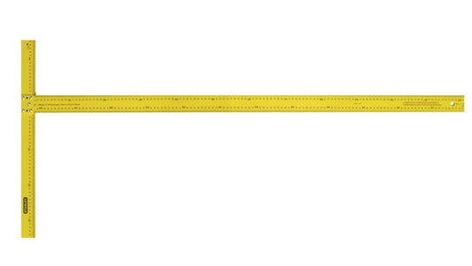 STANLEY Escuadra de Corte en T, longitud 71cm, Marcas Fáciles de Leer, Hoja Ancha de 5cm, Corte de hasta 1,21m, Mantiene Posición Original Incluso Doblada, STHT1-05894