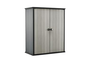 Keter High Store Plus- Cobertizo de jardín Exterior, 1400L, Color Gris, tecnología Duotech Paredes aptas para Pintar, 170.4 x 140 x 73.6 cm