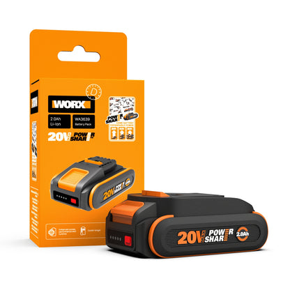 Worx WA3639 - Batería 20V 2,0Ah con indicador