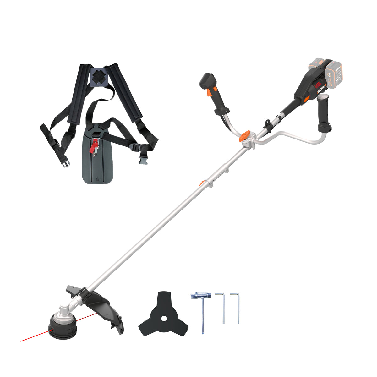 Worx WG084E.9 - Cortabordes / Desbrozadora 38 cm BL NITRO 40V (2*20V) (S/bat)
