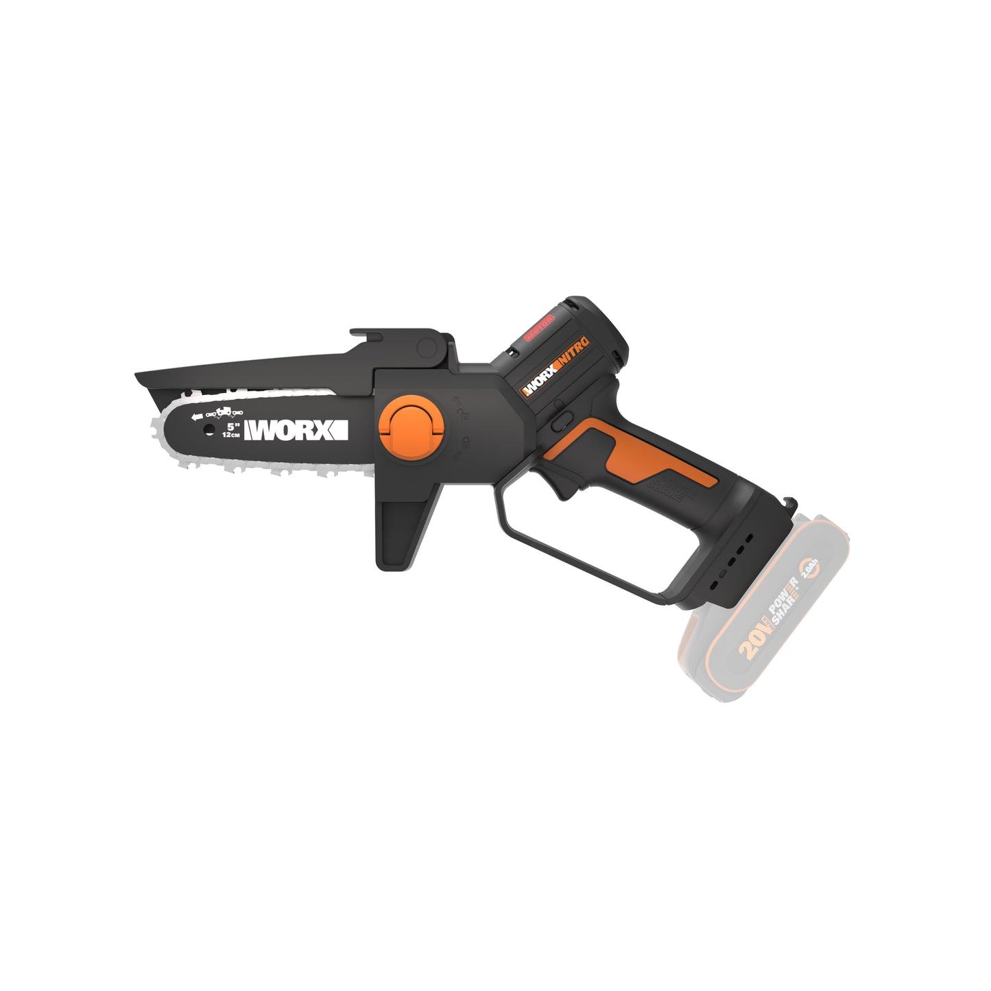 Worx WG325E.9 - Mini motosierra podadora 12cm BL NITRO 20V (S/bat)