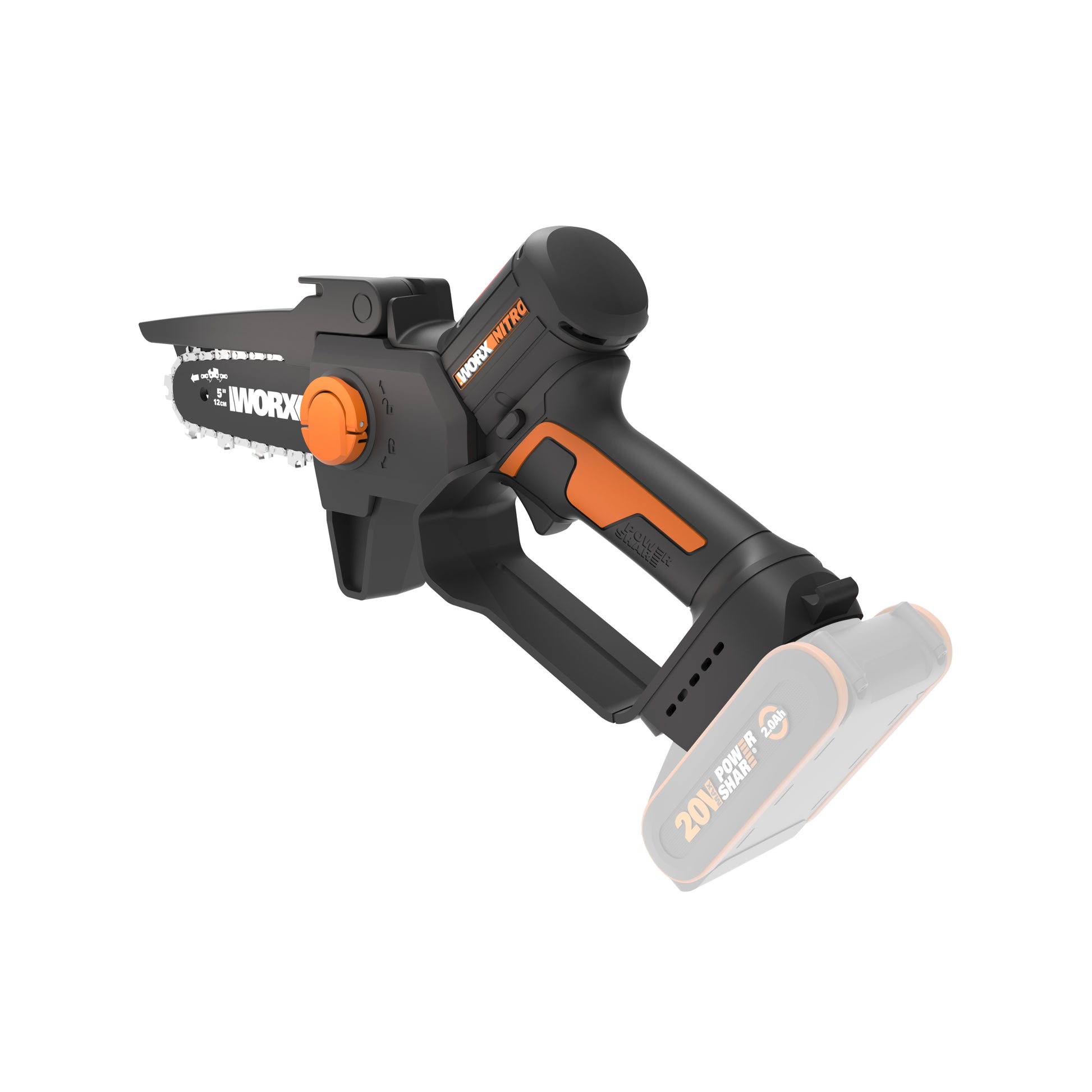 Worx WG325E.9 - Mini motosierra podadora 12cm BL NITRO 20V (S/bat)