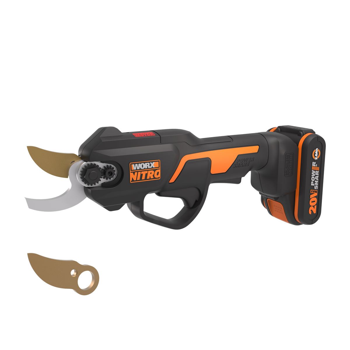 Worx WG330E - Tijeras de podar 22cm BL NITRO 20V (1bat 2,0Ah)